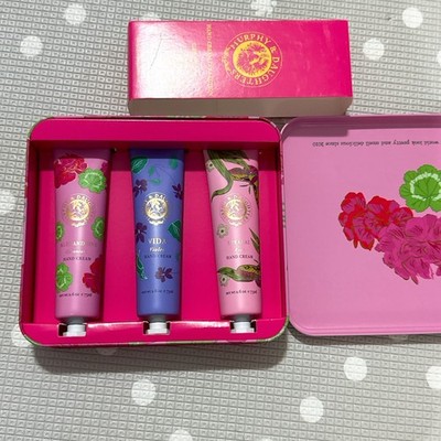 MURPHY & DAUGHTERS Hand Cream Collection In Keepsake Tin 3×2.6oz. Rose/Violet/Ge