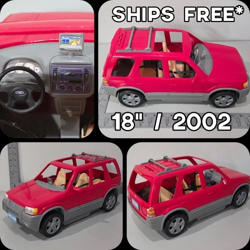 2002 Mattel Barbie FORD ESCAPE SUV Hybrid Red Car Adjustable Seats / Seatbelts