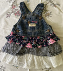 TWO Girl's Oshkosh B'Gosh Overalls Skirtalls Shirts Size 12 months *pre-owned* — photo 2