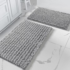 Bathroom Rugs Sets 2 Piece - Quick Dry Extra Thick Luxury Chenille Bath Mat, Non