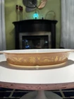 Vintage Pyrex AMERICANA Divided Dish Divided Lid 1 1/2 Qt Brown Gold