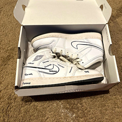Jordan Air Jordan 1 Mid GS White/Black  Schematic 