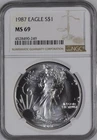 1987 American Silver Eagle | NGC MS69 | .999 Silver $1