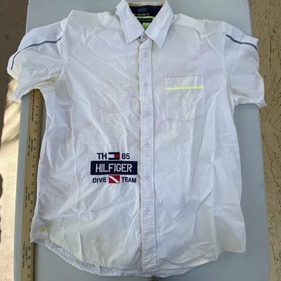 Vintage Y2k Tommy Hilfiger Shirt Mens Medium Button Down Dive Team