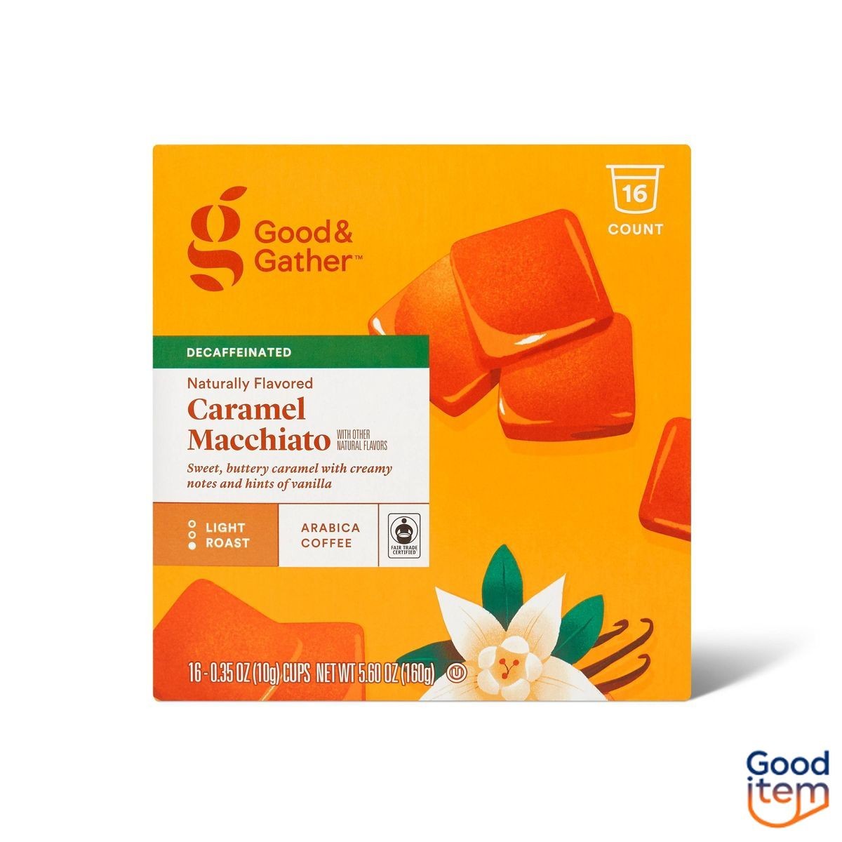 Naturally Flavored Caramel Macchiato Decaf Light Roast Coffe