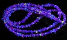 Natural Ethiopian Opal Chip Beads 16" Strand Purple Fire Nugget Gemstone