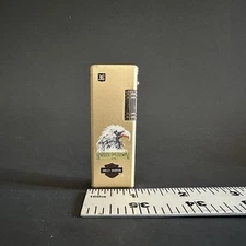 Vintage 1980's Harley Davidson FlipTop Gold Metal Lighter Eagle Logo EUC Korea
