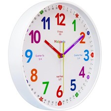 10 Inch Classroom Clock for Kids Learning, Learning Wall Clock, Wall Clocks Batt