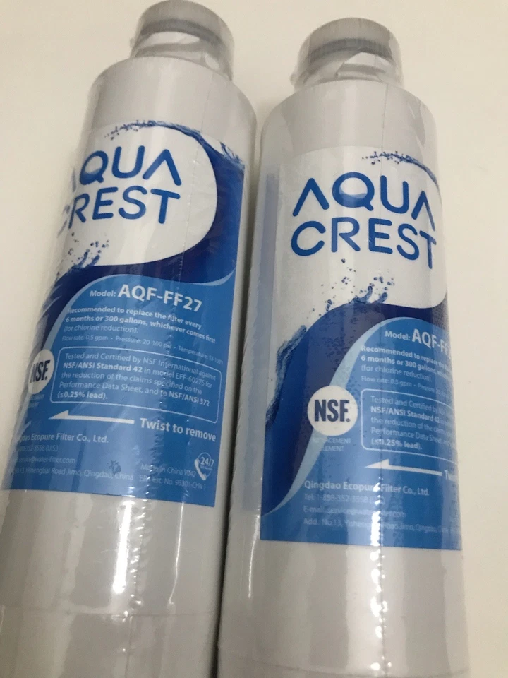 AQUA CREST Refrigerator Water Filter,Replacement Model-AQF-FF27 New Sealed - Image 2 of 4