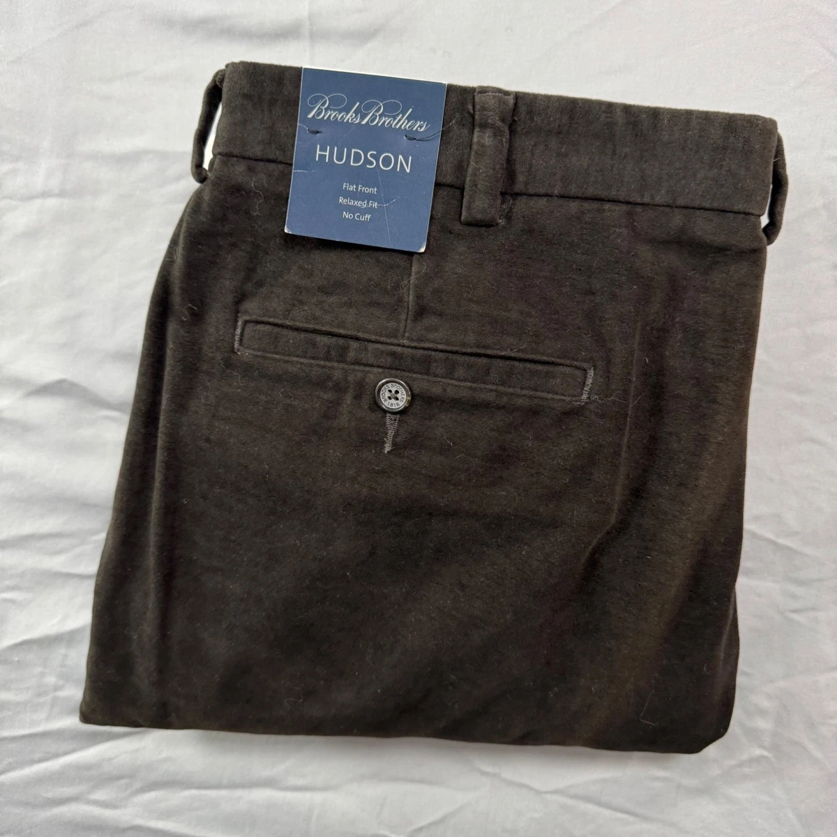 Pantalon Vintage Brooks Brothers Homme 36x27 - Lin Beige, Plissé, Preppy
