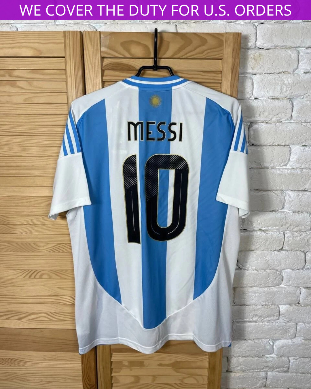 MESSI ARGENTINA TEAM JERSEY HOME FOOTBALL SOCCER SHIRT ADIDAS CAMISETA MEN sz L