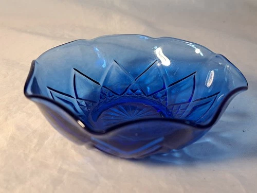 Hazel-Atlas Depression Glass Small Blue Bowl