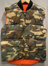 Western Field Mens Vest M Duck Camo Weathershield Reversible Vintage USA Hunting