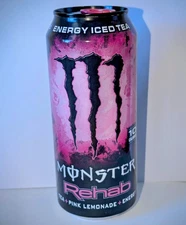 RARE! 2015 MONSTER ENERGY DRINK REHAB PINK LEMONADE SKU 0115! 1X FULL 15.5oz Can