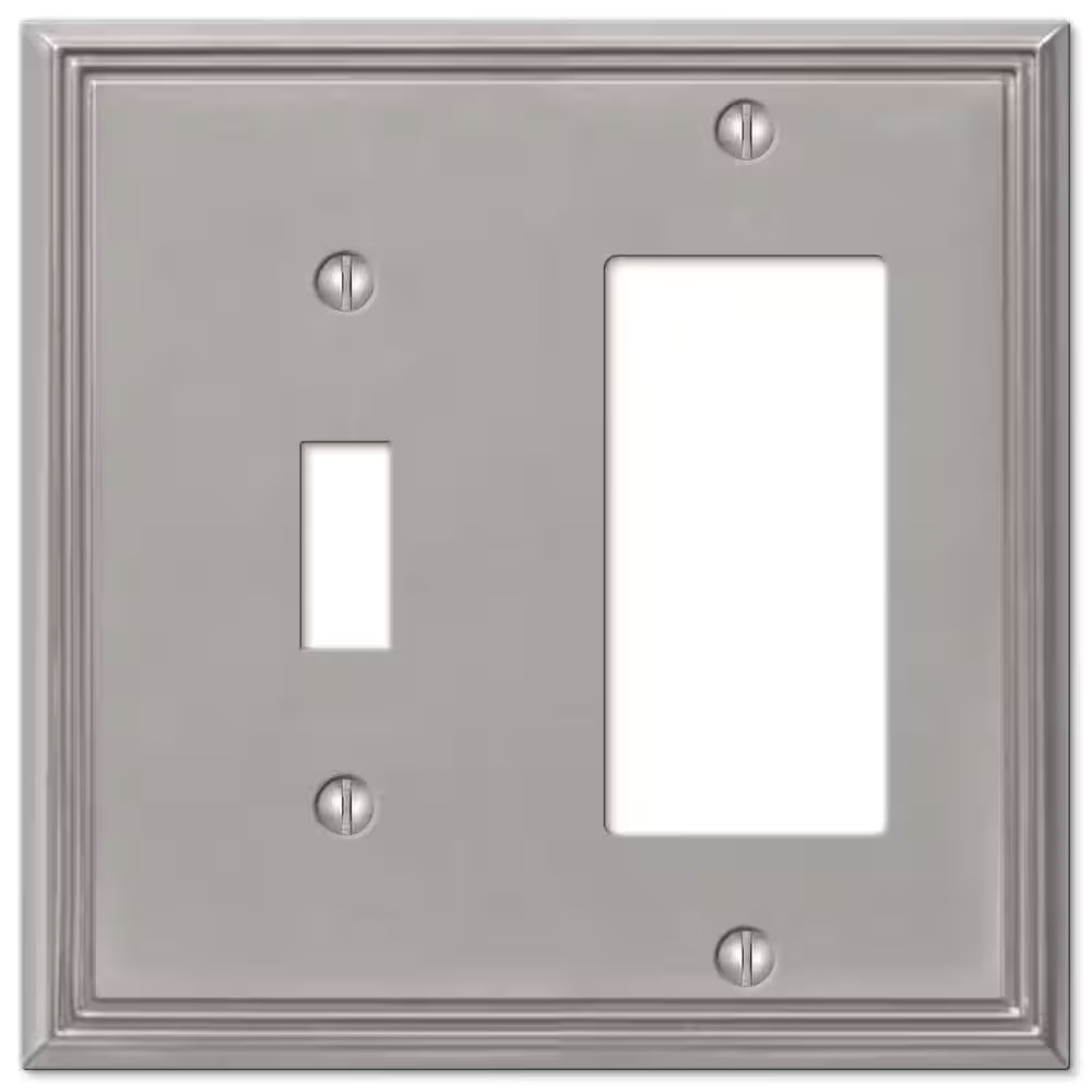 Rhodes 2 Gang 1-Toggle and 1-Rocker Metal Wall Plate - Brush