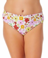 California Waves Plus Women's Plus Size Floral-Print Swim Bottoms