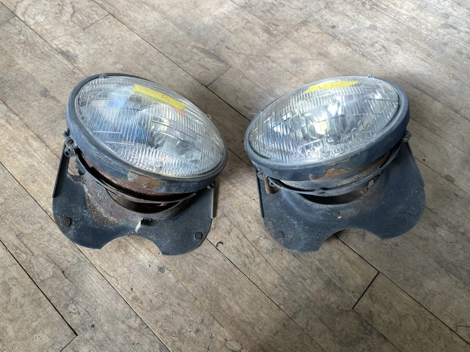 Par de faros halógenos izquierda derecha Sylvania vintage OEM para BMW 2002 2002ti E10 Foto 2 de 4