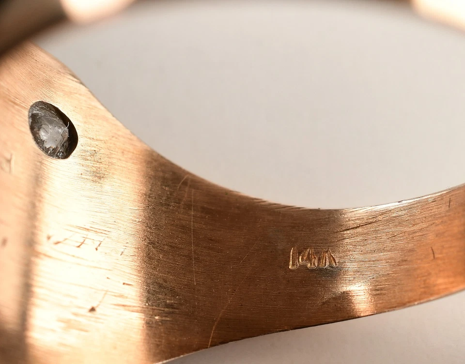 *Anillo masónico vintage para hombre de oro amarillo de 14 k esmalte de diamantes naturales talla 10,5 Foto 4 de 4