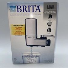 Brita Faucet Mount Water Filter System Chrome, No-Wait Filtration, Easy Install