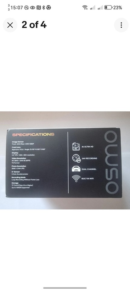 Osmo - Mivo Dashcam Pro Original - Nieuw En Verbeterd Model Uit 2026, 5,8 Ghz Wifi, Gps, Gratis Kaart Van 64 Gb, Dashcam Met Parkeermonitor, 170 ° Groothoeklens