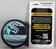CHANDLER STEPHENSON SIGNED SEATTLE KRAKEN REVERSE RETRO PUCK AUTOGRAPHED JSA COA