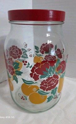 Vintage Anchor Glass Container Corp Floral and Fruit Glass Jar 3/4 Gallon-12 Cup