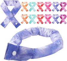 12 Pcs Cooling Neck Wraps with Button Tie Dye Neck Cooler for Hot Weather Ice Co
