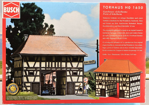 Nuevo kit de construcción "Gatehouse" de madera real escala BUSCH HO #1650 - Se envía desde EE. UU. | Zustand: New