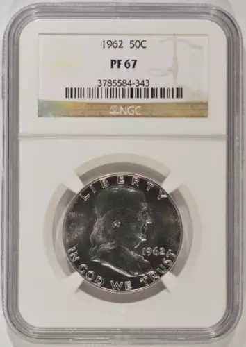 1962 Proof Franklin Silver Half Dollar 50c NGC PF67 3785584-343