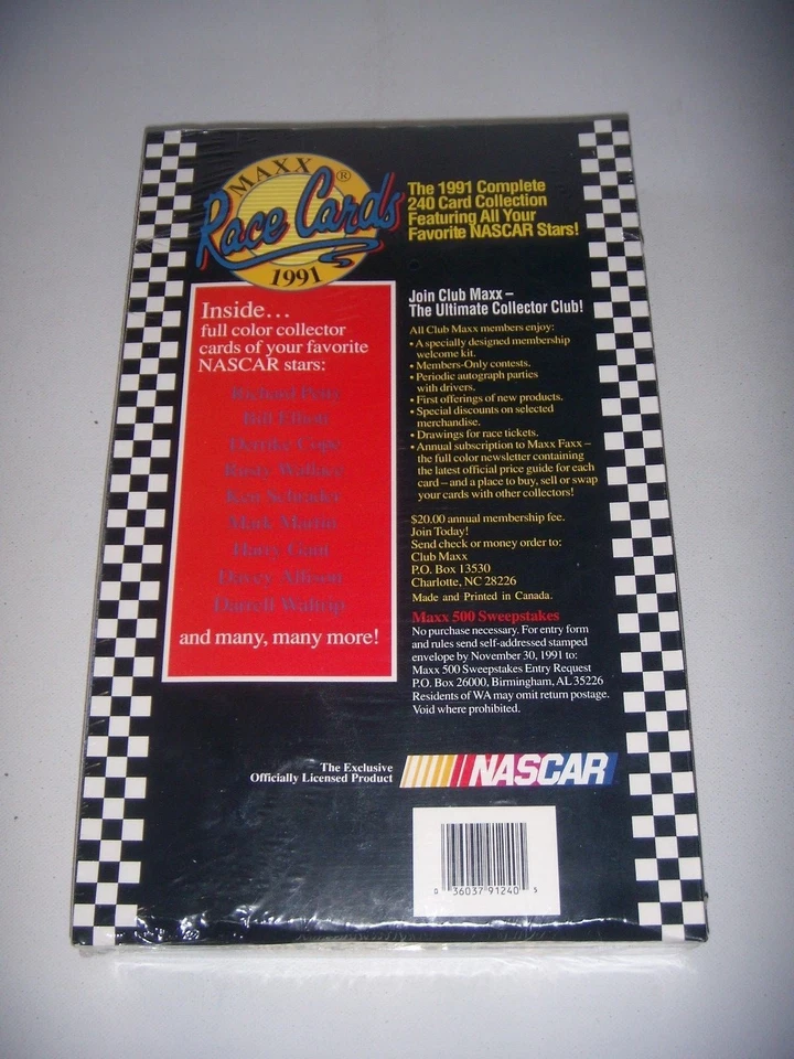 Maxx Race Cards 1991 NASCAR 240 Trading Cards New Sealed - Image 2 of 3