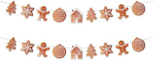 2 Pack Gingerbread Garland - Christmas Banner  Man Garland for Gingerbread Part
