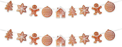 2 Pack Gingerbread Garland - Christmas Banner & Man Garland for Gingerbread Part