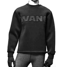 C5 NWT ALEXANDER WANG FOR H M Black Neoprene Logo Embossed Sweatshirt Size XS