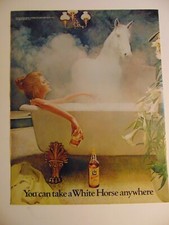 1972 WHITE HORSE SCOTCH WHISKEY Lady in Bath ...