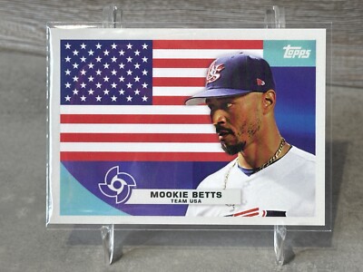 2023 TOPPS WBC GLOBAL STARS MOOKIE BETTS FLAG INSERT TEAM USA