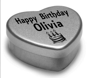 Joyeux Anniversaire Olivia Mini Coeur Tin Cadeau Pour Olivia Avec Chocolats Ebay