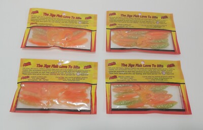 Arkie Fishing Jigs Pro 2.5XL Minnow Orange And Chartreuse Glitter 4 Packs  Of 10 | eBay