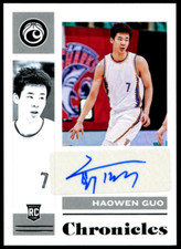 2021-22 Panini Chronicles Draft Picks Haowen Guo Rookie Auto China Sharks