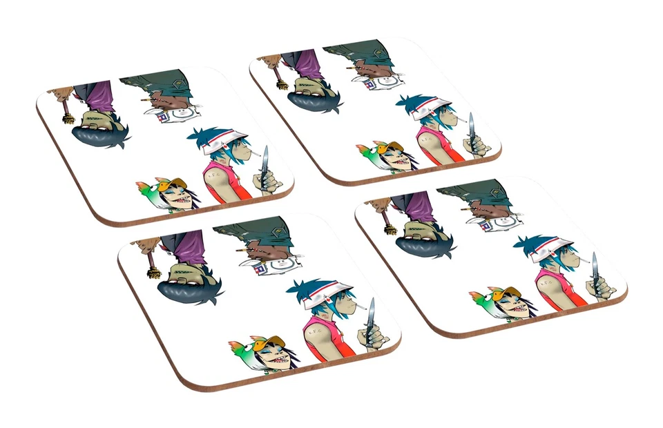 Gorillaz Awesome - 4 Piece Wooden Coaster Set