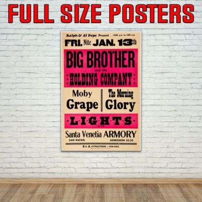 Janis Joplin Bbhc Moby Grape 1967: Live Konzert Tour Poster