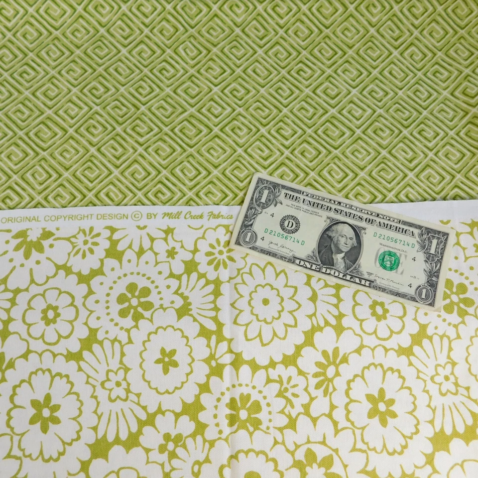 Tela Mill Creek Decorador Verde Yardage, Algodón Floral Geométrico 2.33 yardas Foto 4 de 4