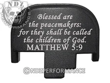 For Smith Wesson S&W M&P 9 40 45 Rear Slide Back Plate Blk Bible Matthew 5:9