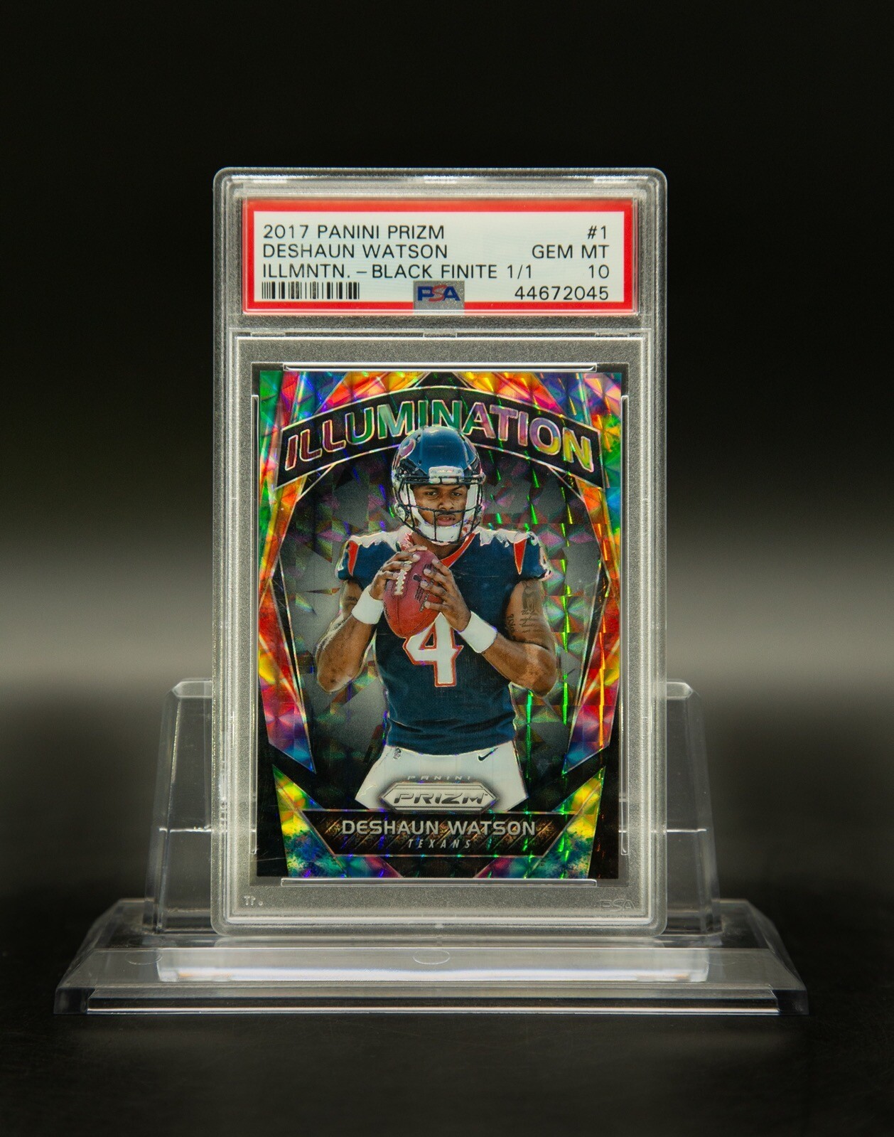 Deshaun Watson Panini Prizm Illumination #1 Black Finite 1/1