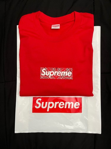 Supreme Red Bandana Box Logo Tee Size 