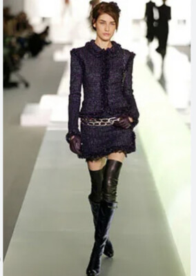 美品】CHANEL 03A ベロアジャケット ブラック つけ袖 42 黒