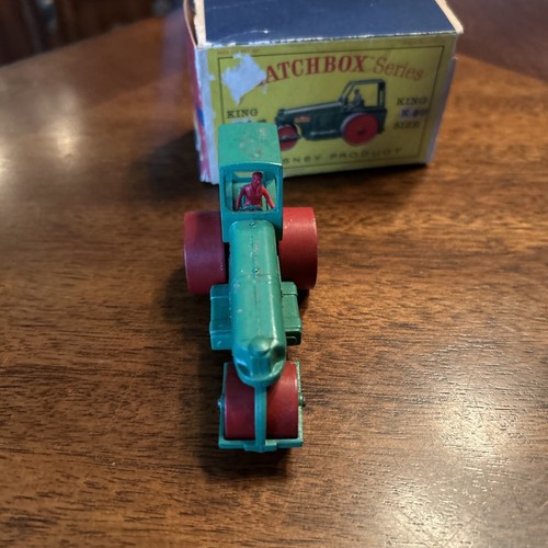 Matchbox Lesney King Size K-9 Aveling-Barford Road Roller, Original Worn OutBox - Picture 4 of 10