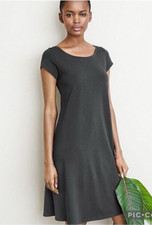 Eileen Fisher Organic Cotton Short Sleeve T Shirt Dress Black Size Small Organic