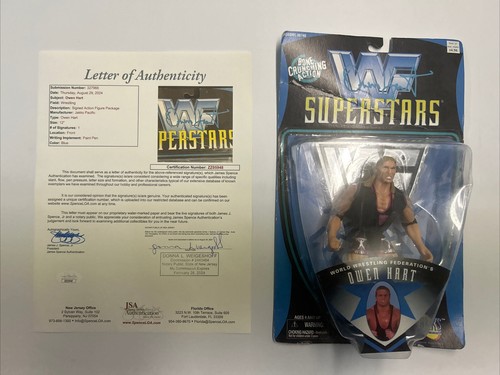 Owen Hart Autographed 1997 JAKKS WWF Wrestling Action Figure JSA Full Letter