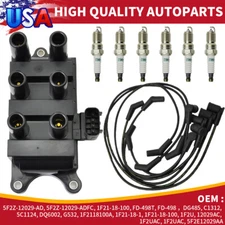 Ignition Coil + Spark plug & Wires For Ford F150 E150 Taurus Mazda Mercury FD498