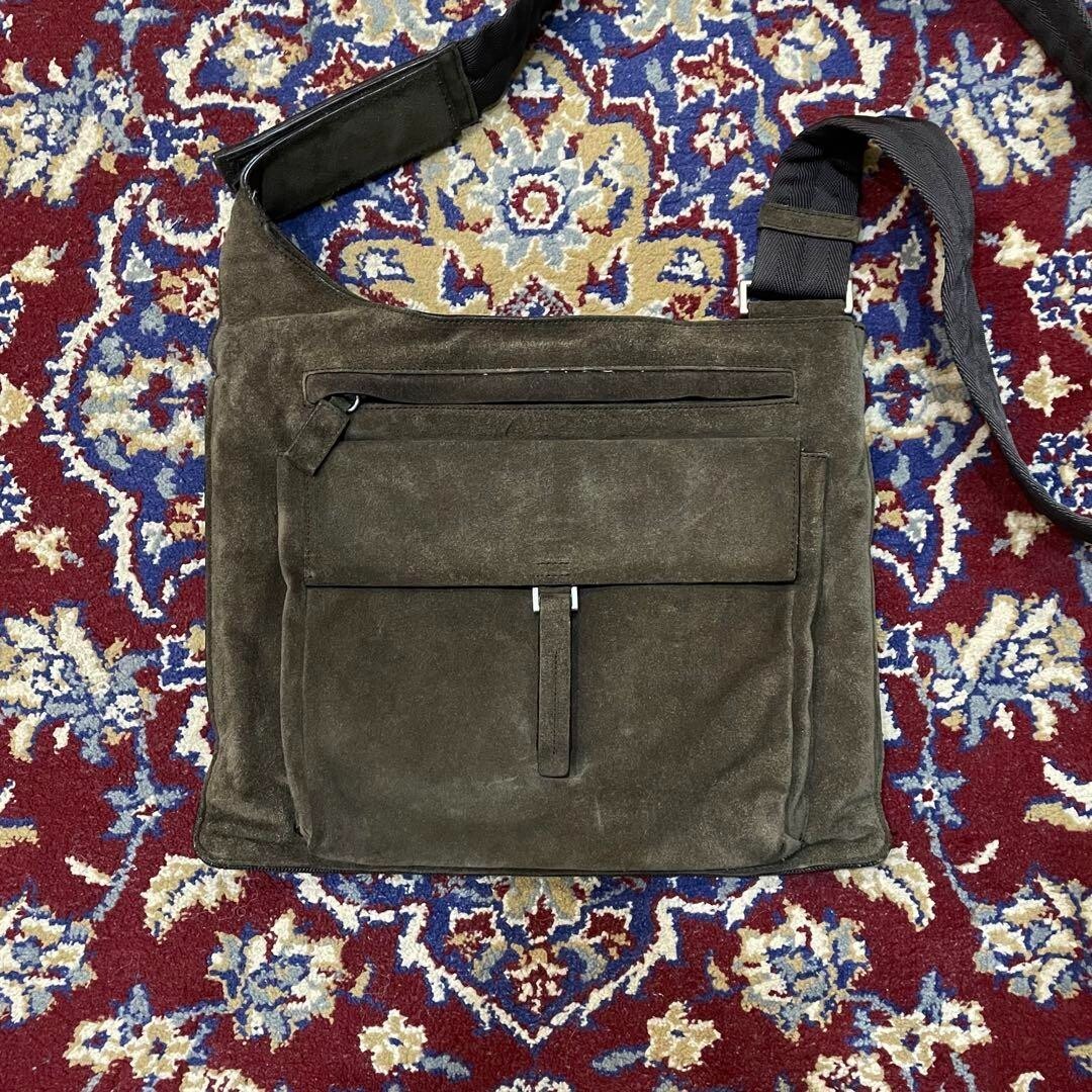 PRADA Body Bag Shoulder Bag Leather Bonding 99AW Logo Plate PRADA Body Bag Shoulder Bag Leather Bonding 99AW Logo Plate